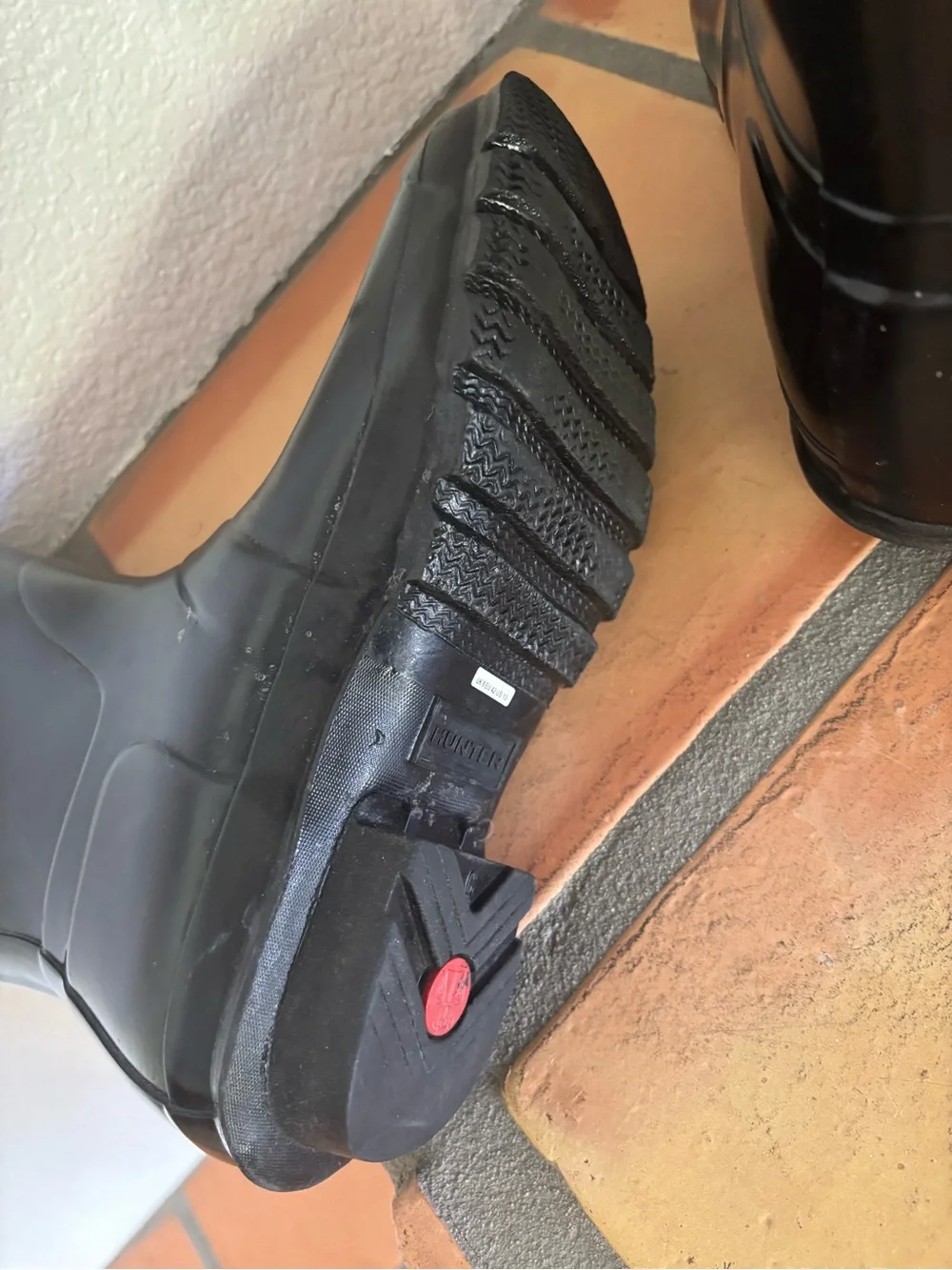 HUNTER Original Short Gloss Black Rain Boot size 10